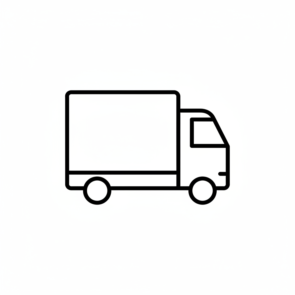 shipping truck icon no color transparent background
